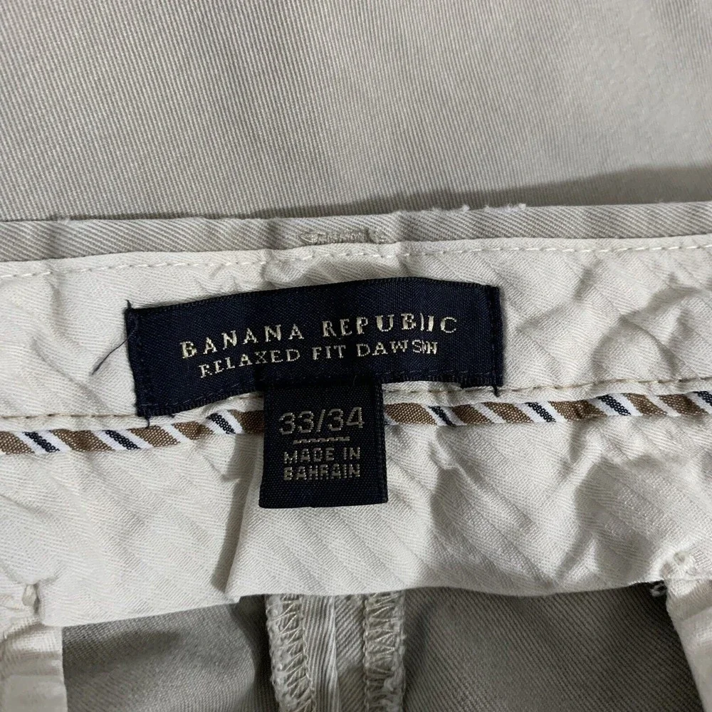 Banana Republic Pants Men 33x32 Tan Khakis‎ Chinos Relaxed Fit Dawson Normcore